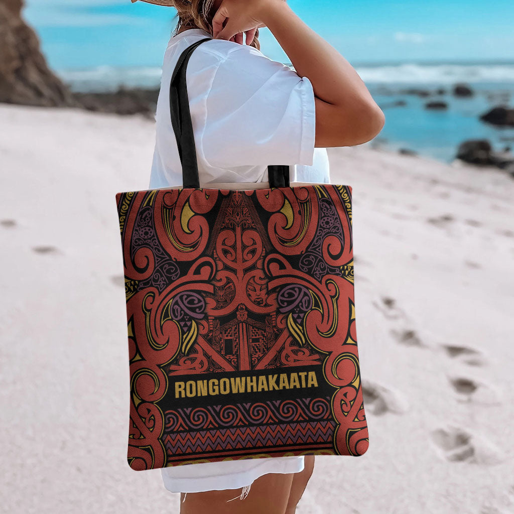Aotearoa Iwi Rongowhakaata Tote Bag Maori Wharenui House Tribal Pattern LT9 - Polynesian Pride