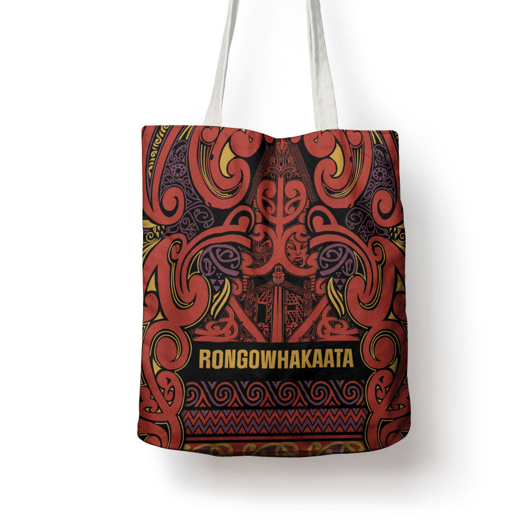 Aotearoa Iwi Rongowhakaata Tote Bag Maori Wharenui House Tribal Pattern LT9 - Polynesian Pride