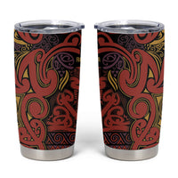 Aotearoa Iwi Rongowhakaata Tumbler Cup Maori Wharenui House Tribal Pattern LT9 Brick Red - Polynesian Pride