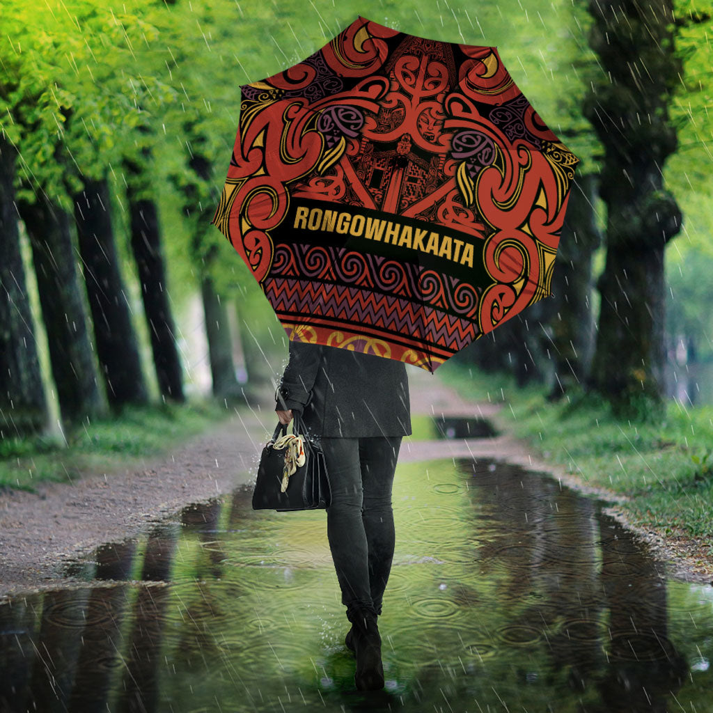 Aotearoa Iwi Rongowhakaata Umbrella Maori Wharenui House Tribal Pattern LT9 - Polynesian Pride