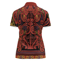 Aotearoa Iwi Rongowhakaata Women Polo Shirt Maori Wharenui House Tribal Pattern LT9 - Polynesian Pride