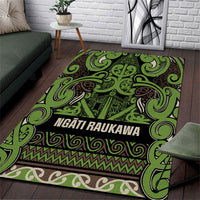 Aotearoa Iwi Ngati Raukawa Area Rug Maori Wharenui House Tribal Pattern LT9 Olive green - Polynesian Pride