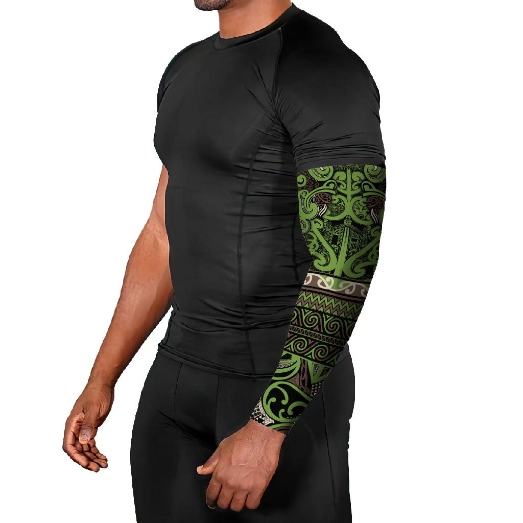 Aotearoa Iwi Ngati Raukawa Arm Sleeves Maori Wharenui House Tribal Pattern LT9 - Polynesian Pride