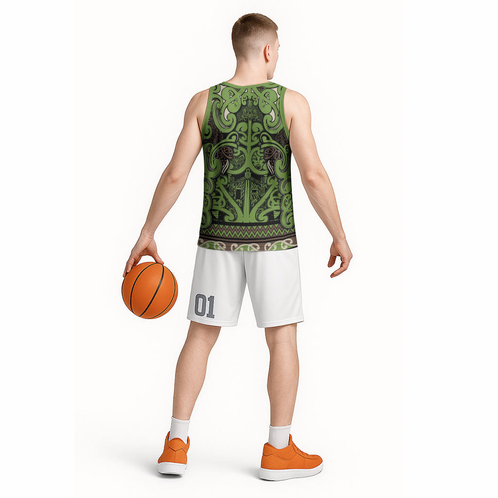 Aotearoa Iwi Ngati Raukawa Basketball Jersey Maori Wharenui House Tribal Pattern LT9 - Polynesian Pride