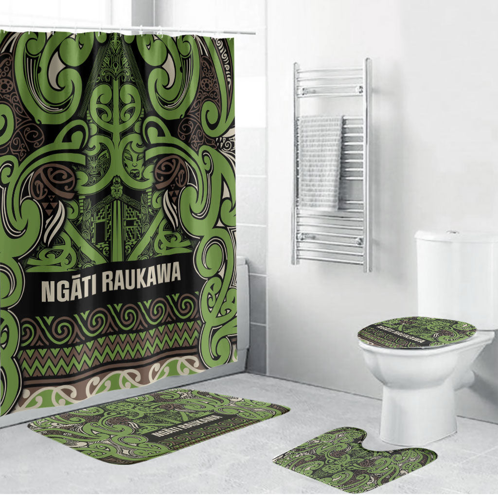 Aotearoa Iwi Ngati Raukawa Bathroom Set Maori Wharenui House Tribal Pattern