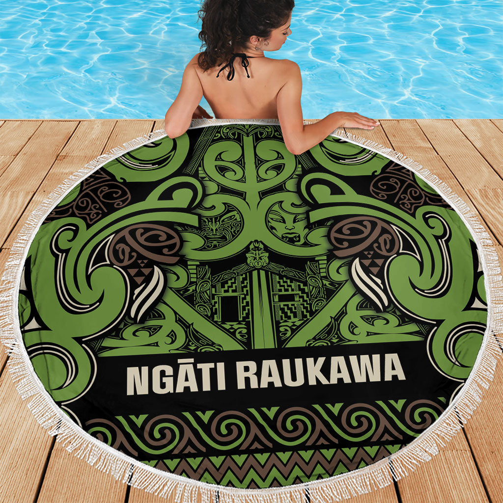 Aotearoa Iwi Ngati Raukawa Beach Blanket Maori Wharenui House Tribal Pattern LT9 - Polynesian Pride
