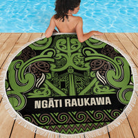 Aotearoa Iwi Ngati Raukawa Beach Blanket Maori Wharenui House Tribal Pattern LT9 - Polynesian Pride