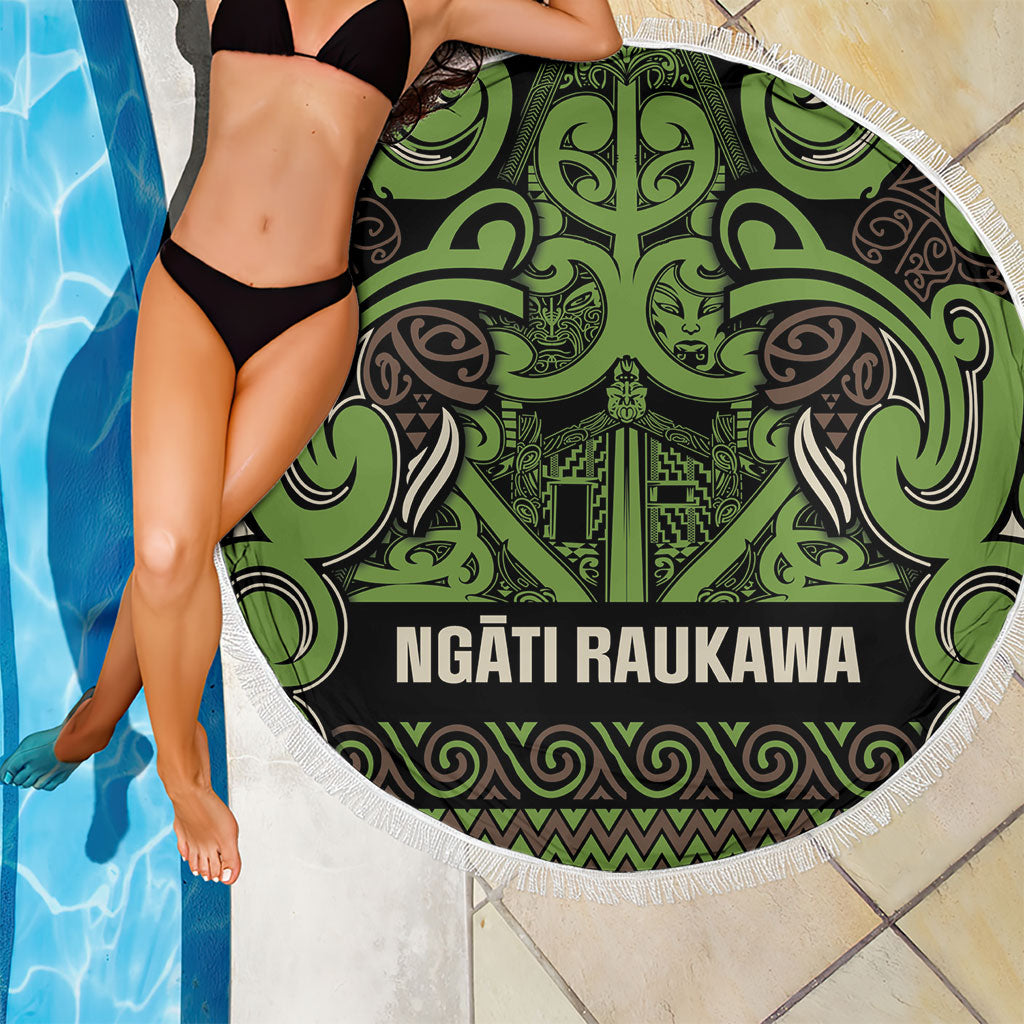 Aotearoa Iwi Ngati Raukawa Beach Blanket Maori Wharenui House Tribal Pattern LT9 - Polynesian Pride