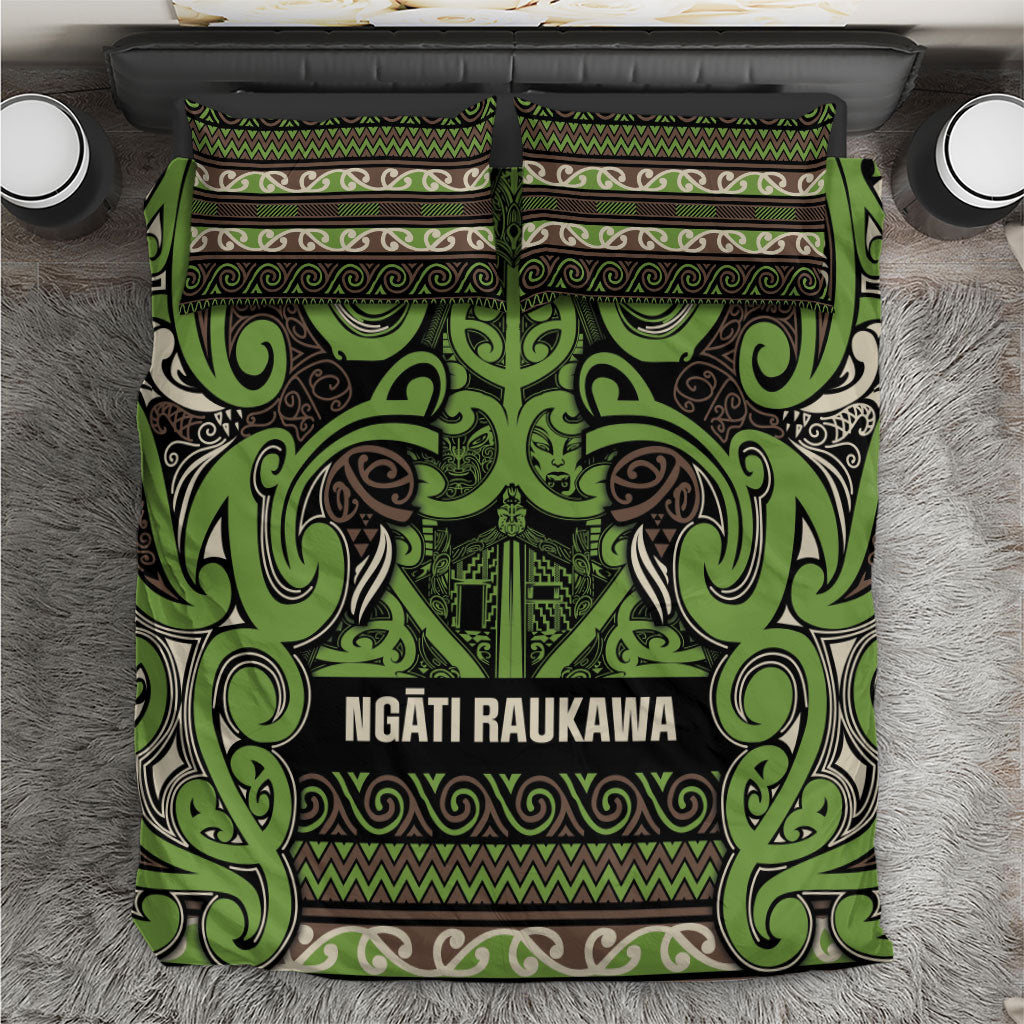 Aotearoa Iwi Ngati Raukawa Bedding Set Maori Wharenui House Tribal Pattern LT9 Olive green - Polynesian Pride