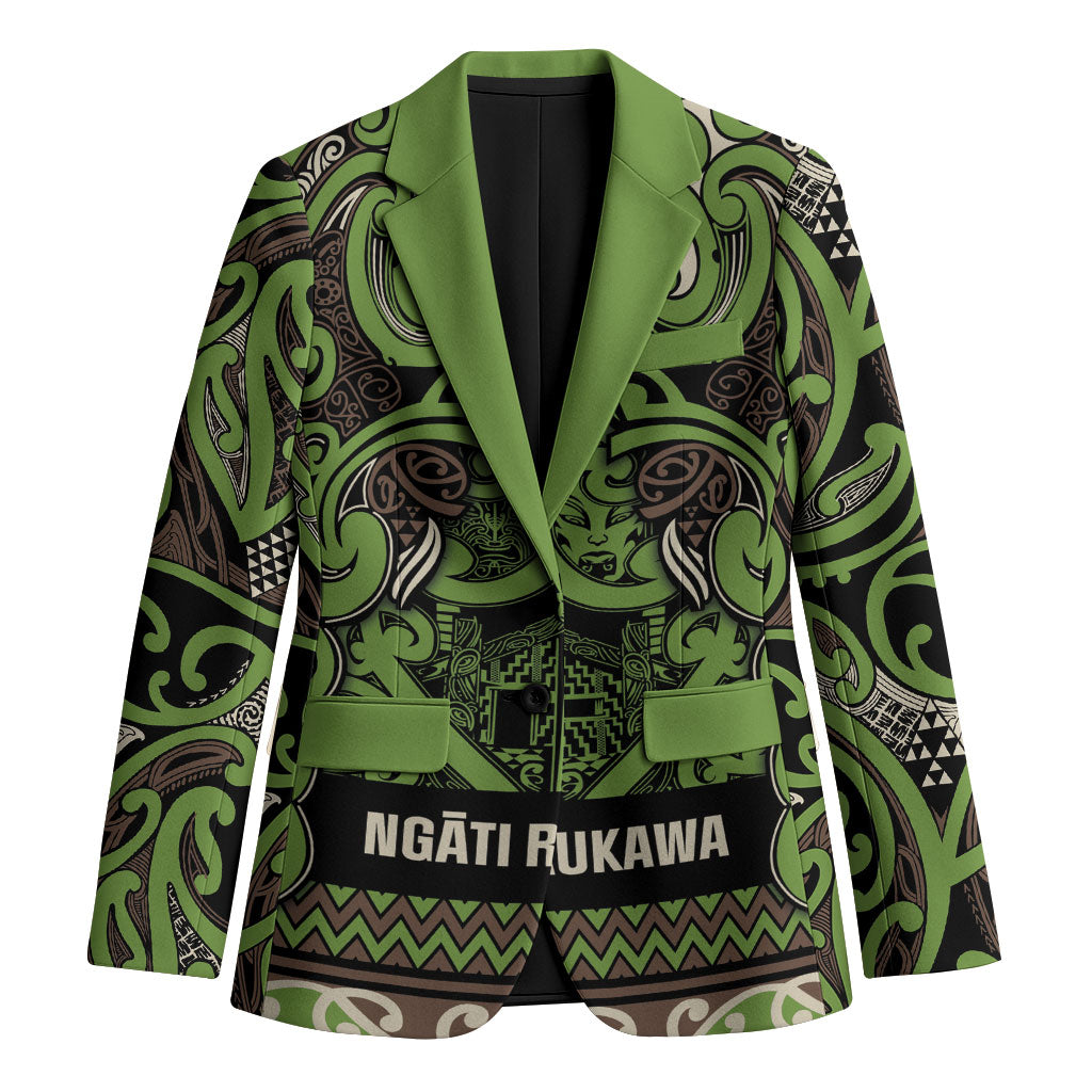 Aotearoa Iwi Ngati Raukawa Blazer Maori Wharenui House Tribal Pattern LT9 Unisex Olive green - Polynesian Pride