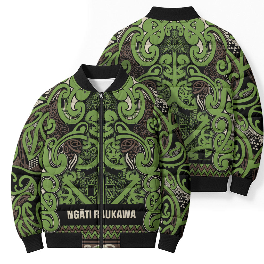 Aotearoa Iwi Ngati Raukawa Bomber Puffer Jacket Maori Wharenui House Tribal Pattern LT9 - Polynesian Pride