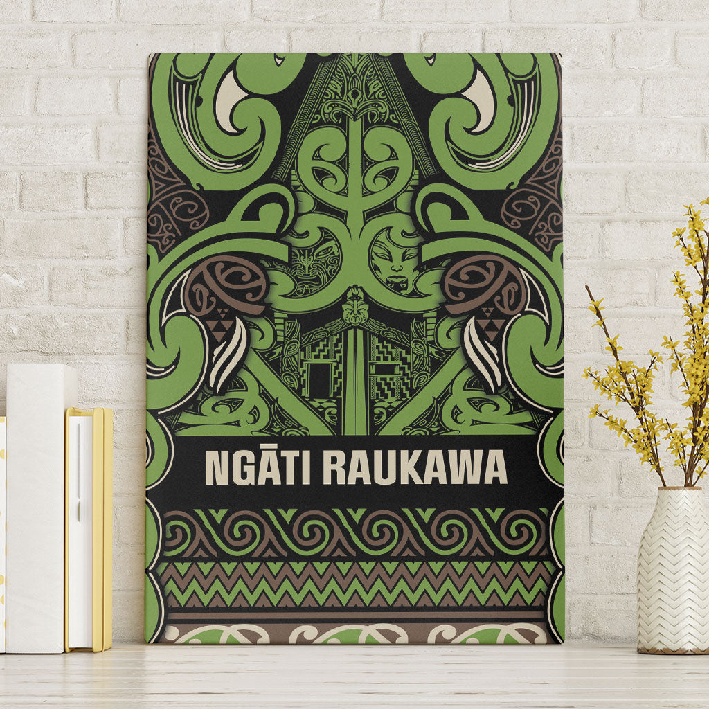 Aotearoa Iwi Ngati Raukawa Canvas Wall Art Maori Wharenui House Tribal Pattern LT9 Without Frame Olive green - Polynesian Pride