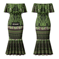 Aotearoa Iwi Ngati Raukawa Couples Matching Mermaid Dress and Long Sleeve Button Shirt Maori Wharenui House Tribal Pattern LT9 - Polynesian Pride