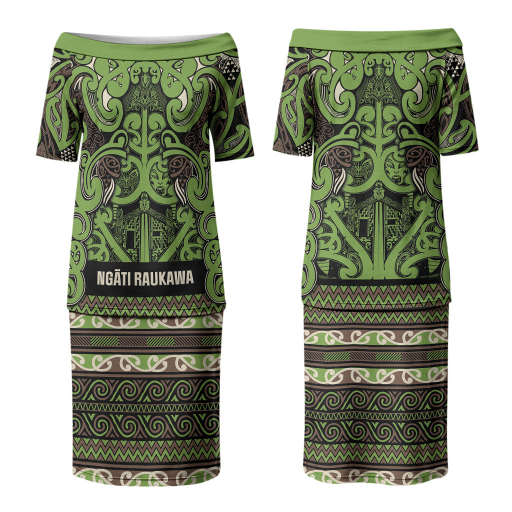 Aotearoa Iwi Ngati Raukawa Couples Matching Puletasi and Hawaiian Shirt Maori Wharenui House Tribal Pattern LT9 - Polynesian Pride