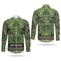 Aotearoa Iwi Ngati Raukawa Couples Matching Summer Maxi Dress and Long Sleeve Button Shirt Maori Wharenui House Tribal Pattern LT9 - Polynesian Pride