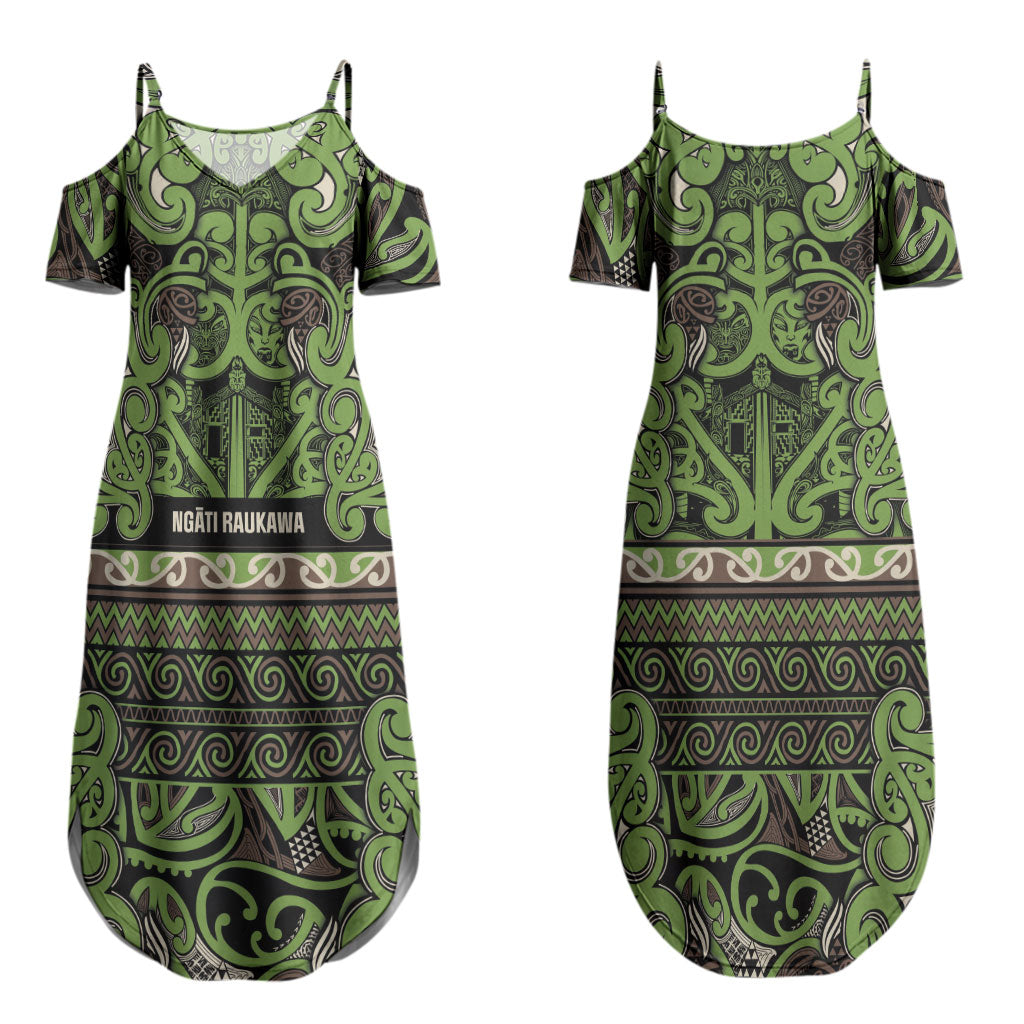 Aotearoa Iwi Ngati Raukawa Couples Matching Summer Maxi Dress and Long Sleeve Button Shirt Maori Wharenui House Tribal Pattern LT9 - Polynesian Pride