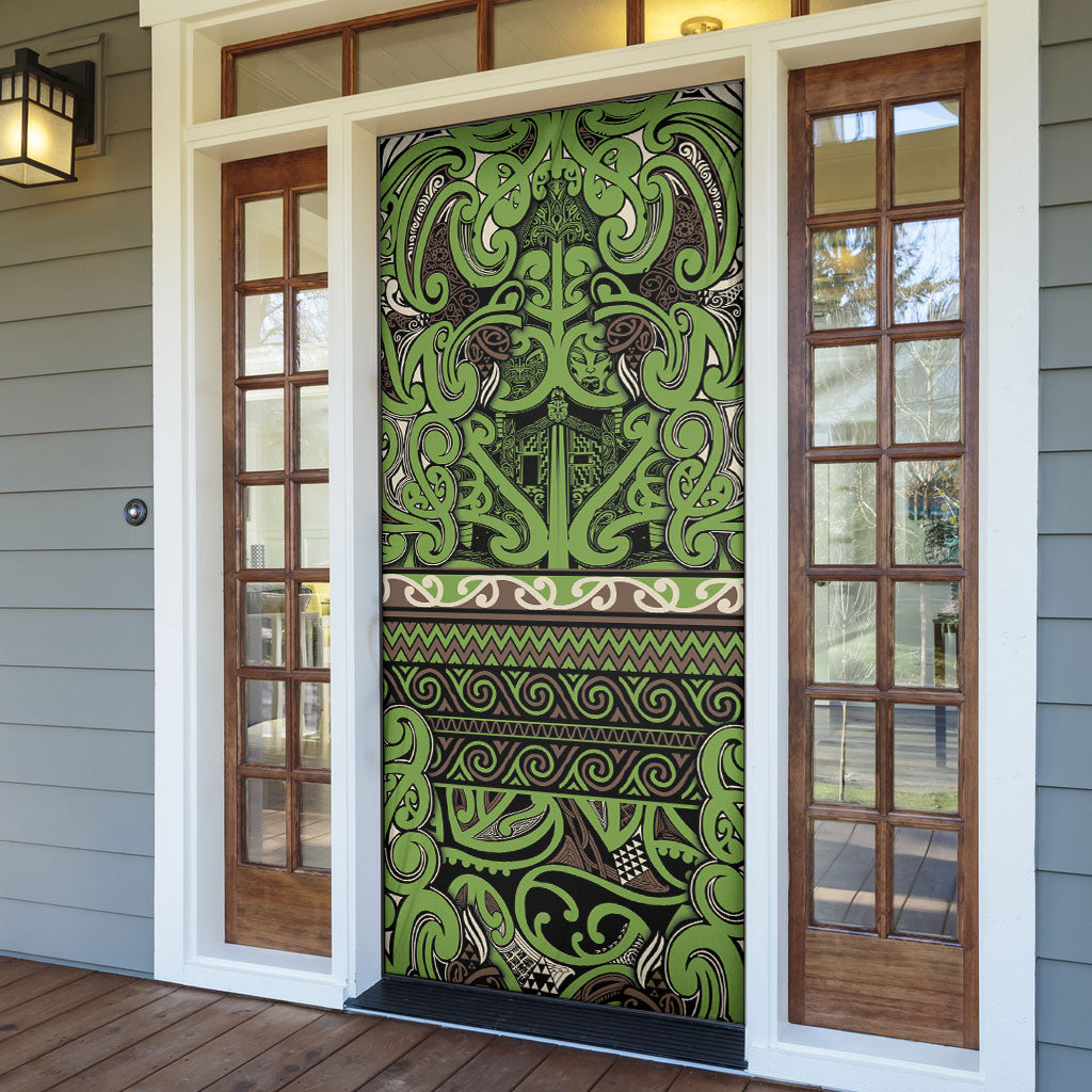 Aotearoa Iwi Ngati Raukawa Door Cover Maori Wharenui House Tribal Pattern LT9 - Polynesian Pride