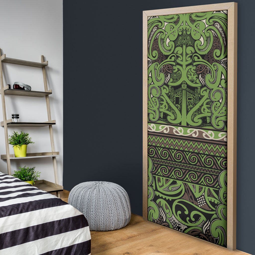 Aotearoa Iwi Ngati Raukawa Door Cover Maori Wharenui House Tribal Pattern LT9 - Polynesian Pride