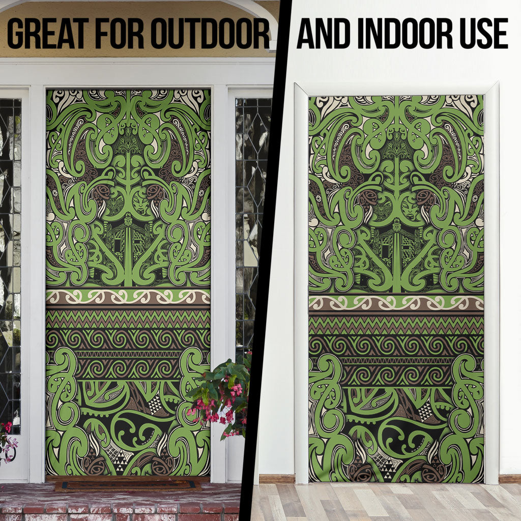 Aotearoa Iwi Ngati Raukawa Door Cover Maori Wharenui House Tribal Pattern LT9 - Polynesian Pride