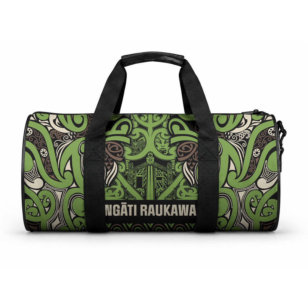 Aotearoa Iwi Ngati Raukawa Duffle Bag Maori Wharenui House Tribal Pattern