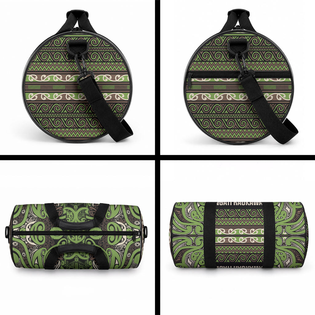Aotearoa Iwi Ngati Raukawa Duffle Bag Maori Wharenui House Tribal Pattern