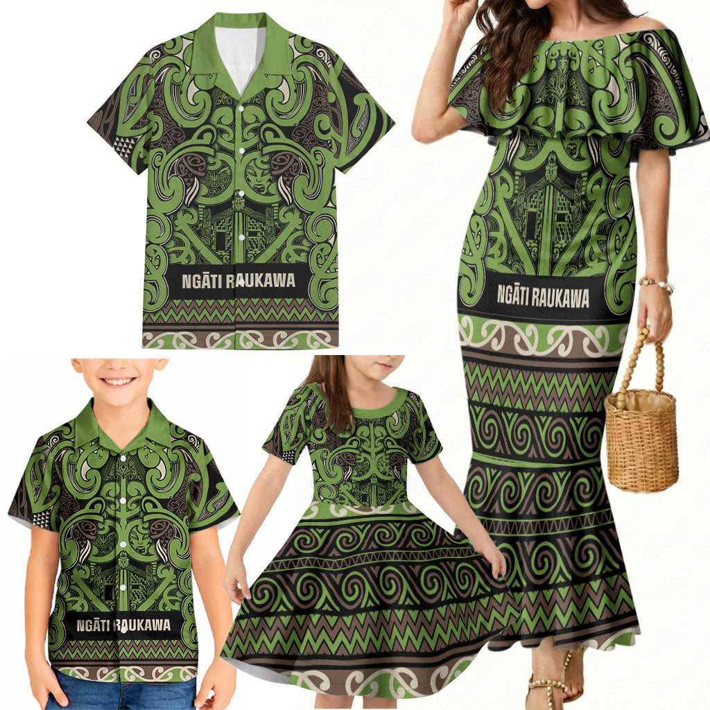 Aotearoa Iwi Ngati Raukawa Family Matching Mermaid Dress and Hawaiian Shirt Maori Wharenui House Tribal Pattern LT9 - Polynesian Pride