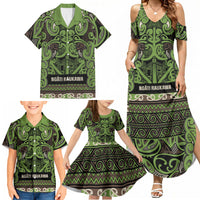 Aotearoa Iwi Ngati Raukawa Family Matching Summer Maxi Dress and Hawaiian Shirt Maori Wharenui House Tribal Pattern LT9 - Polynesian Pride