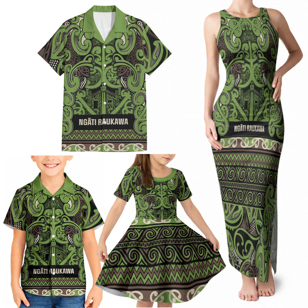 Aotearoa Iwi Ngati Raukawa Family Matching Tank Maxi Dress and Hawaiian Shirt Maori Wharenui House Tribal Pattern LT9 - Polynesian Pride