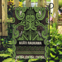 Aotearoa Iwi Ngati Raukawa Garden Flag Maori Wharenui House Tribal Pattern LT9 Garden Flag Olive green - Polynesian Pride