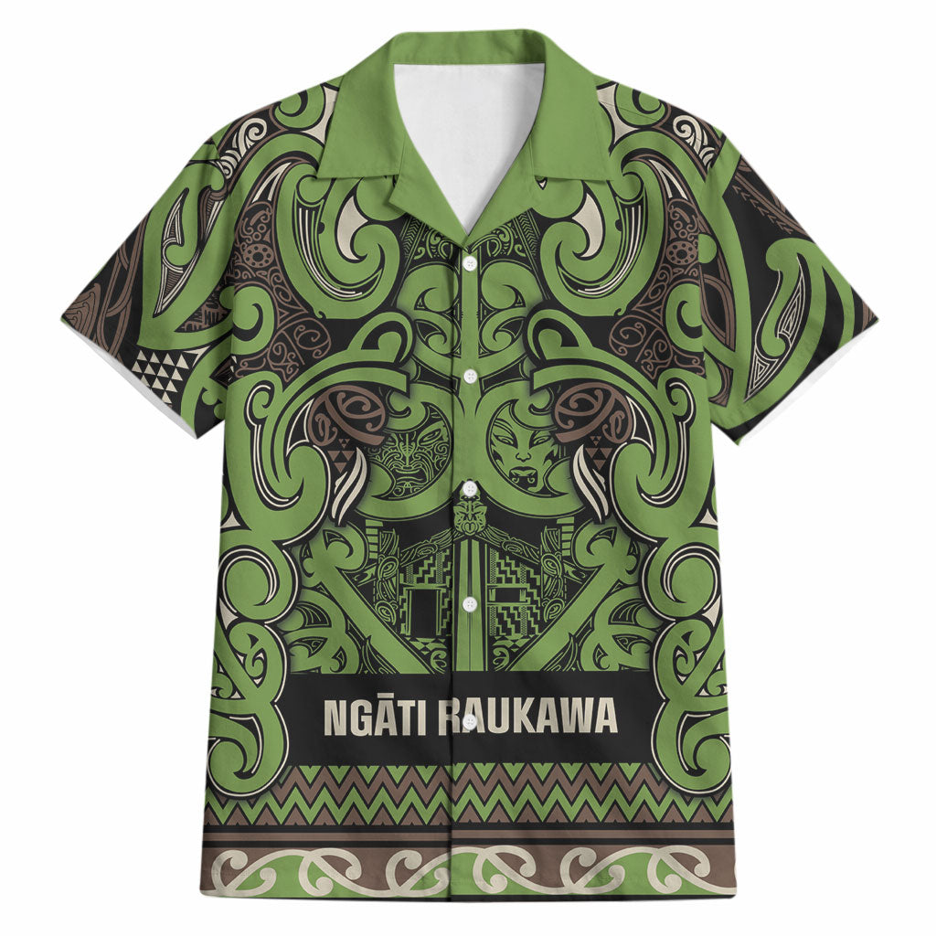 Aotearoa Iwi Ngati Raukawa Hawaiian Shirt Maori Wharenui House Tribal Pattern LT9 Olive green - Polynesian Pride