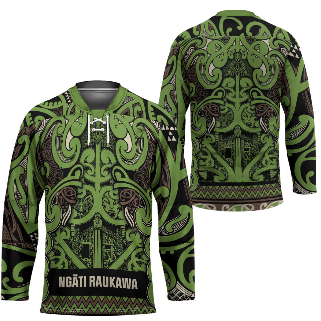 Aotearoa Iwi Ngati Raukawa Hockey Jersey Maori Wharenui House Tribal Pattern LT9 - Polynesian Pride