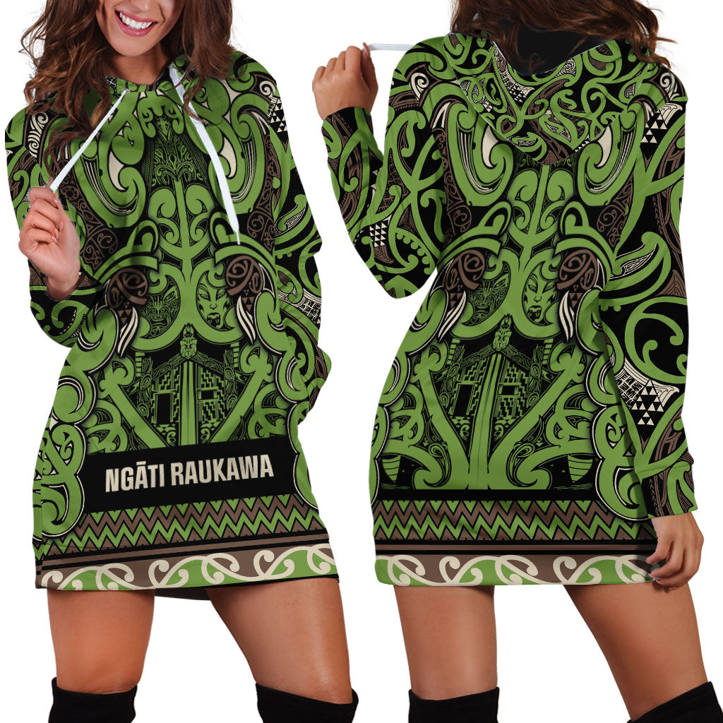 Aotearoa Iwi Ngati Raukawa Hoodie Dress Maori Wharenui House Tribal Pattern LT9 - Polynesian Pride