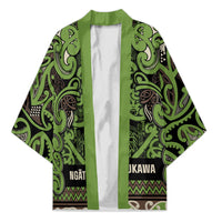 Aotearoa Iwi Ngati Raukawa Kimono Maori Wharenui House Tribal Pattern LT9 Unisex Olive green - Polynesian Pride