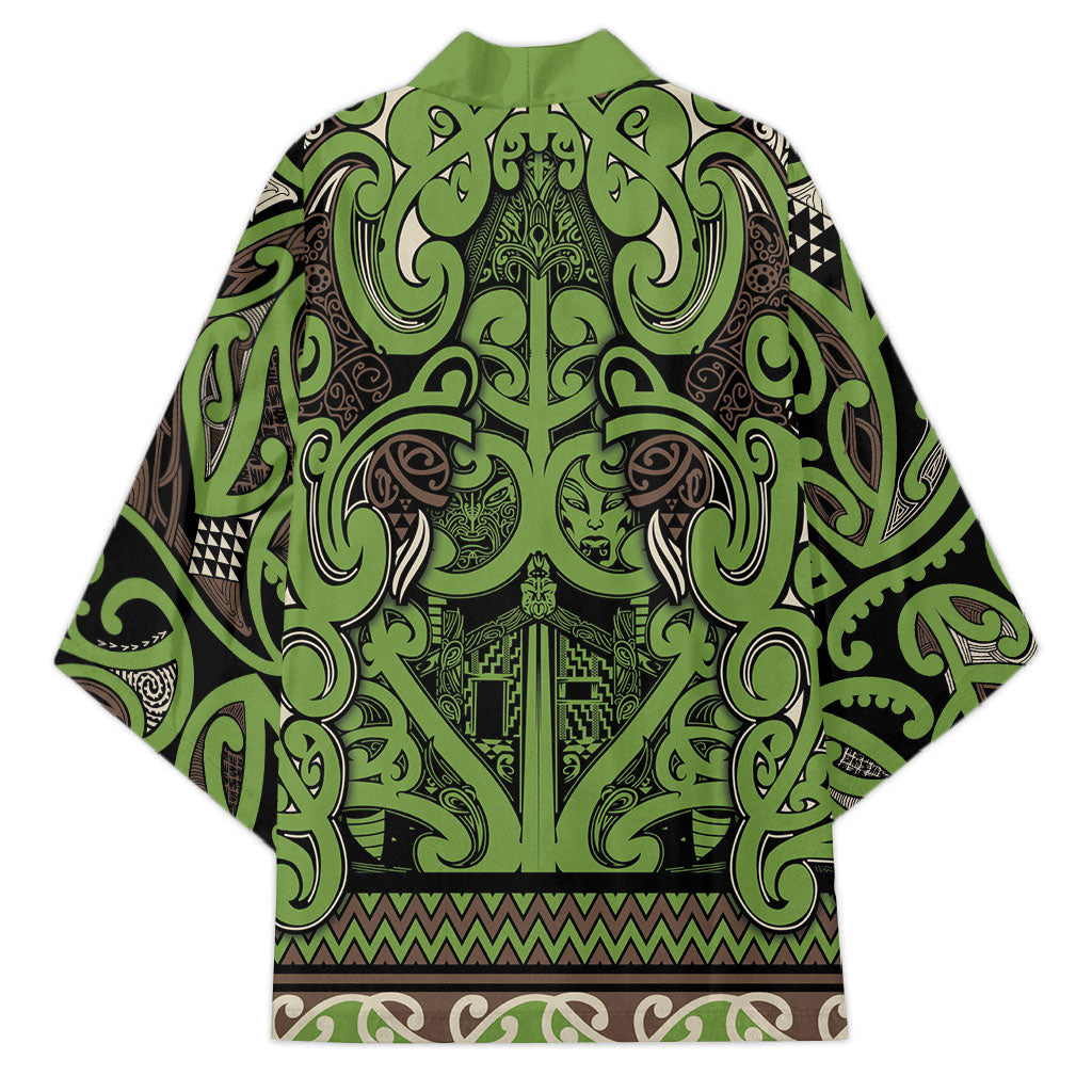 Aotearoa Iwi Ngati Raukawa Kimono Maori Wharenui House Tribal Pattern LT9 - Polynesian Pride