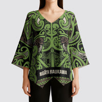 Aotearoa Iwi Ngati Raukawa Kimono Sleeve Blouse Maori Wharenui House Tribal Pattern LT9 - Polynesian Pride