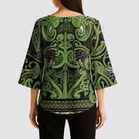 Aotearoa Iwi Ngati Raukawa Kimono Sleeve Blouse Maori Wharenui House Tribal Pattern LT9 - Polynesian Pride
