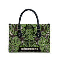 Aotearoa Iwi Ngati Raukawa Leather Bag Maori Wharenui House Tribal Pattern LT9 - Polynesian Pride