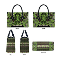 Aotearoa Iwi Ngati Raukawa Leather Bag Maori Wharenui House Tribal Pattern LT9 - Polynesian Pride