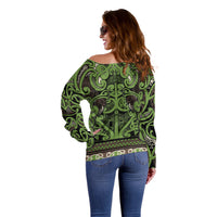 Aotearoa Iwi Ngati Raukawa Off Shoulder Sweater Maori Wharenui House Tribal Pattern LT9 - Polynesian Pride