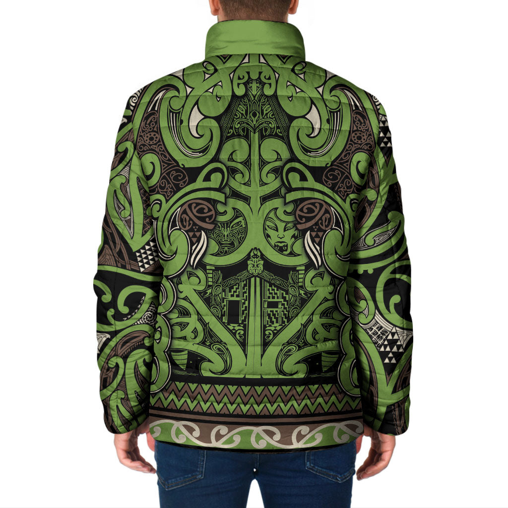Aotearoa Iwi Ngati Raukawa Padded Jacket Maori Wharenui House Tribal Pattern LT9 - Polynesian Pride