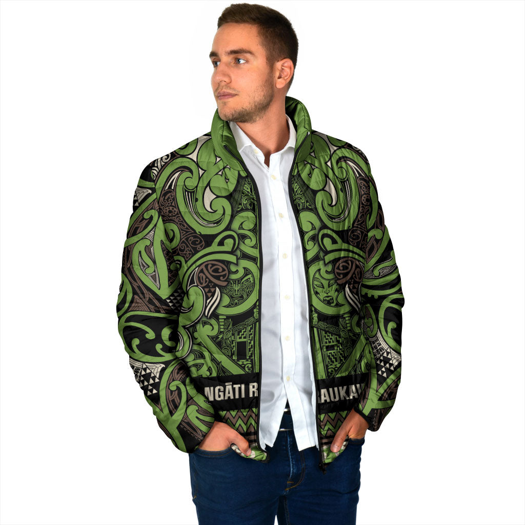 Aotearoa Iwi Ngati Raukawa Padded Jacket Maori Wharenui House Tribal Pattern LT9 - Polynesian Pride