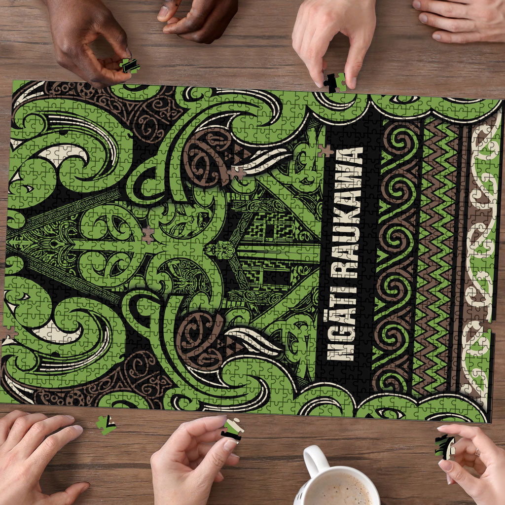 Aotearoa Iwi Ngati Raukawa Puzzle Maori Wharenui House Tribal Pattern LT9 - Polynesian Pride