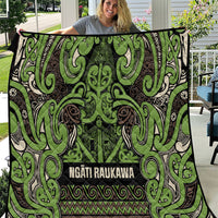 Aotearoa Iwi Ngati Raukawa Quilt Maori Wharenui House Tribal Pattern LT9 Olive green - Polynesian Pride