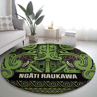 Aotearoa Iwi Ngati Raukawa Round Carpet Maori Wharenui House Tribal Pattern LT9 - Polynesian Pride
