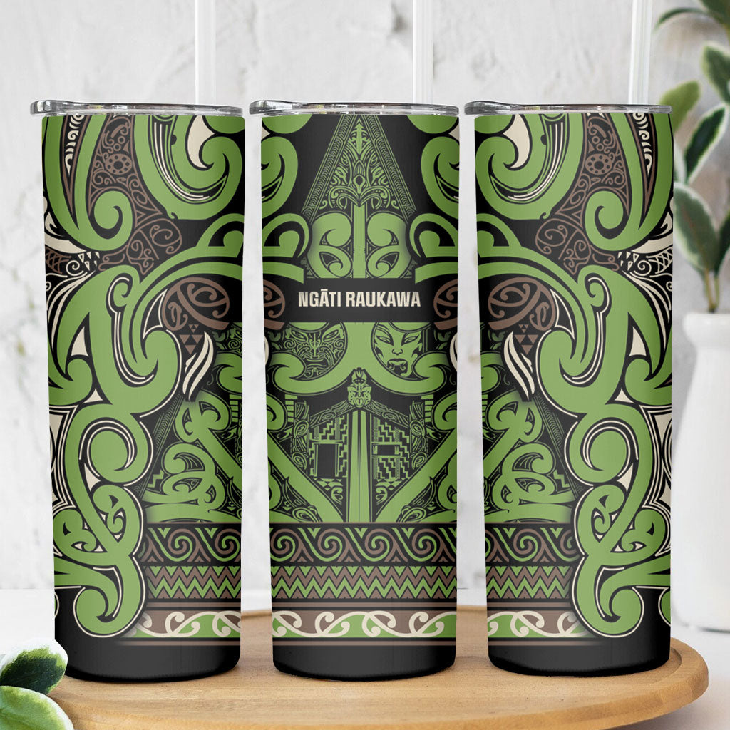 Aotearoa Iwi Ngati Raukawa Skinny Tumbler Maori Wharenui House Tribal Pattern LT9 - Polynesian Pride