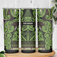 Aotearoa Iwi Ngati Raukawa Skinny Tumbler Maori Wharenui House Tribal Pattern LT9 - Polynesian Pride