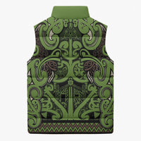 Aotearoa Iwi Ngati Raukawa Sleeveless Puffer Jacket Maori Wharenui House Tribal Pattern LT9 - Polynesian Pride