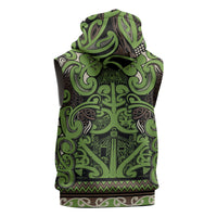 Aotearoa Iwi Ngati Raukawa Sleeveless Zip Hoodie Maori Wharenui House Tribal Pattern LT9 - Polynesian Pride