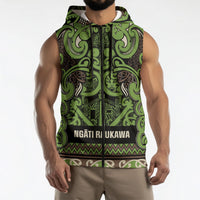 Aotearoa Iwi Ngati Raukawa Sleeveless Zip Hoodie Maori Wharenui House Tribal Pattern LT9 - Polynesian Pride