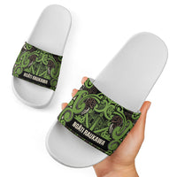 Aotearoa Iwi Ngati Raukawa Slide Sandals Maori Wharenui House Tribal Pattern LT9 - Polynesian Pride